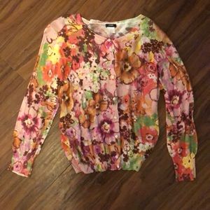 JCrew colorful flower cardigan